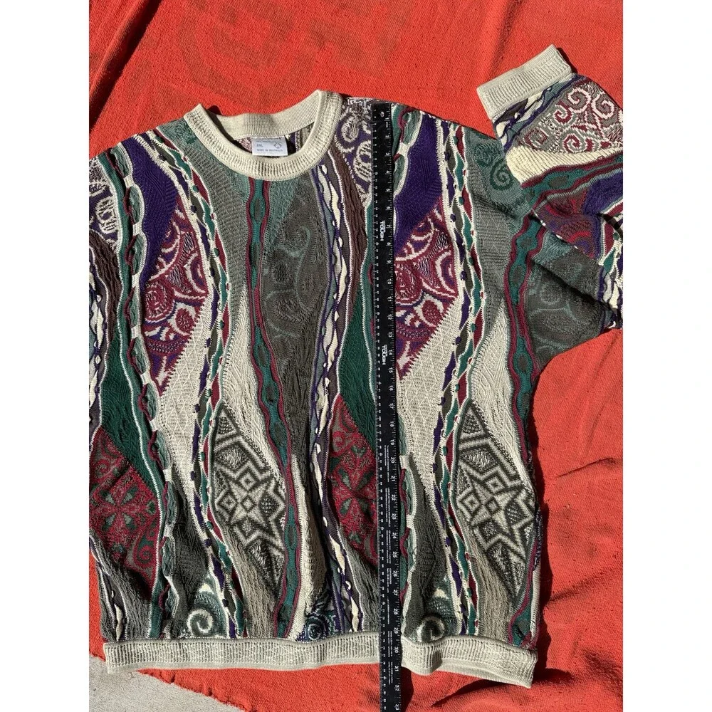 COOGI Australia Vintage Sweater 2XL Multicolor 100% Mercerized Cotton EUC